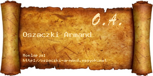 Oszaczki Armand névjegykártya